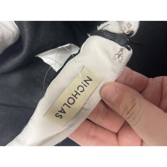 NICHOLAS Jane Midi Dress in Solid Black & Milk - Picture 7 of 12